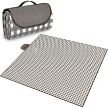 Couverture Pique Nique 200x200 CM Brun, Nappe Pique Nique Impermeable Lavable Tapis Picnic avec Poigne, Picnic Blanket Tapis de Plage Polyvalent p