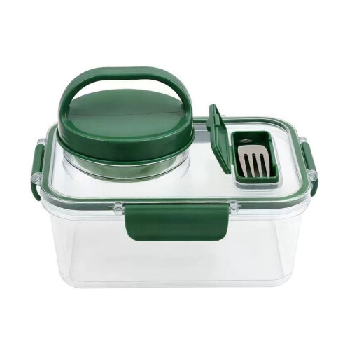 Lunch Box Square Food Storage Container Portable Salad Jar with