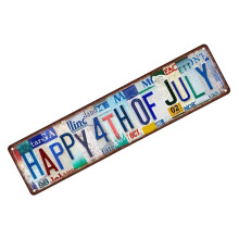 Antique Finish Iron Wall Plaque Retro Multicolored Metal Sign-A
