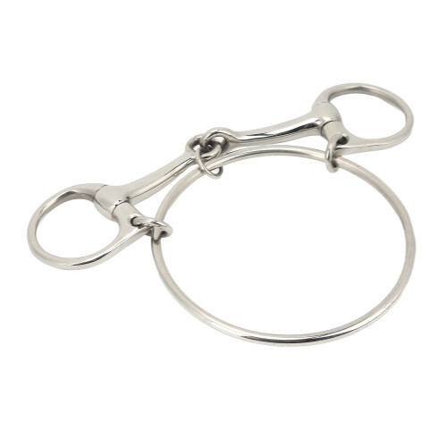 Freio para cavalo de aço inoxidável de 125 mm (5 polegadas) para treinamento ao ar livre com argolas soltas. 1