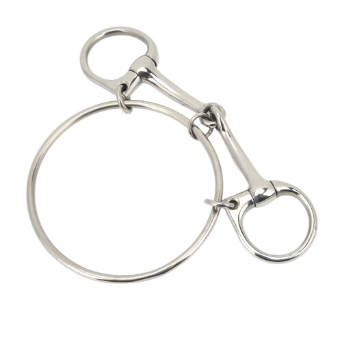 Freio para cavalo de aço inoxidável de 125 mm (5 polegadas) para treinamento ao ar livre com argolas soltas. 2