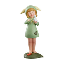 (Green) Girl Statue Decorative Statue Desktop Ornament for Desktop Table Home Office Orange Red