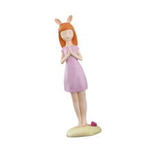 (Light Purple) Girl Statue Decorative Statue Desktop Ornament for Desktop Table Home Office Orange Red