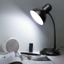 (blue) Desk Lamp Flexi Neck Table Desk Reading Lamp With Bulb Home Office Study Light