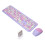 Wireless Keyboard Mouse Combo 2.4G Retro Multi Color Purple 1