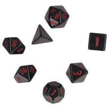 7-Tlg. Rotes Acryl-Polyeder-Würfelset für Tabletop-Rollenspiele