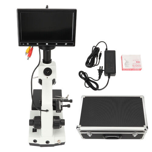 Lab Biological Trinocular Microscope 360 Degree Rotation Temperature Adjustable Video Microscope 1