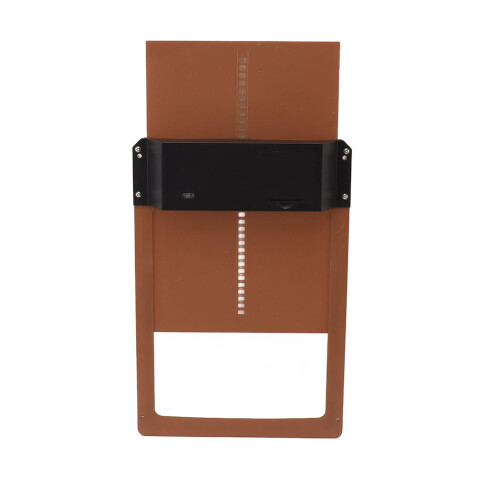 Porta de galinheiro com sensor de luz, leve, de plástico, automática, para aves, marrom. 2