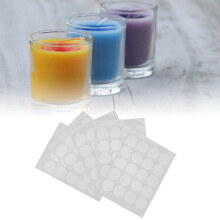 200Pcs Heat-Resistant Candle Wick Stickers, 20mm White Foam