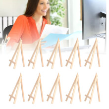 Mini Easels Set of 10 6.1 Inch Foldable Pine for Painting & Card Display