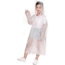 (white)Kids Waterproof Rain Coat, Eva Rain Poncho With Hood For Girls Boys, Children Raincoat With School Bag Cover