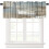 Rustic Tan Abstract Valance Curtains Brown Grey Rod Pocket 1