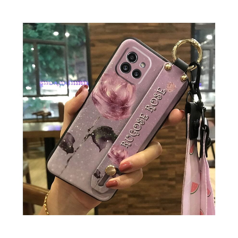 Phone Case Compatible With Samsung Galaxy A03 Euro/166Mm Â Flower Silicone Wrist Strap Kickstand, Shockproof & Waterproof 9028731113678