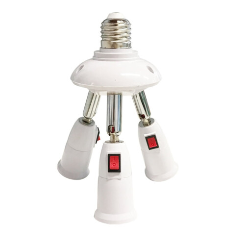 Light Socket Splitter 2/3/4/5 Way Adapter E27 Socket Converter Adjustable