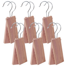 12 Pcs Cedar Blocks with 12 Hook Hanger Red Cedar Hang Ups for Clothes Storage Natural Aromatic Cedar Long-lasting Scent - 5.1x1.9x0.5in