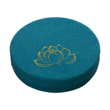 Round Yoga Meditation Cushion 16" Dia Zippered Cover Meditation Accessories Floor Pillow for Tea Decor Prayer Indoor Men Gifts Dark Blue 6cm