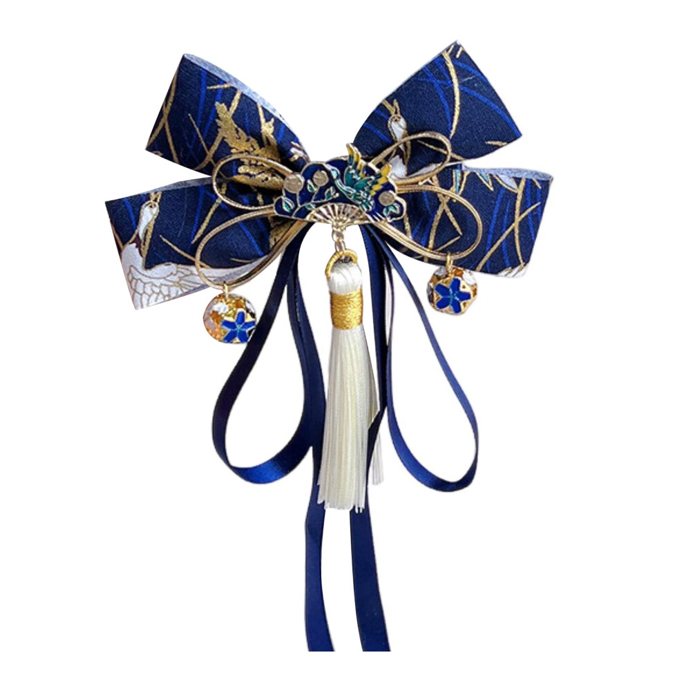Xinwanna Red Bow Hairpin with Tassels Fox Decor Long Ribbon Chinese New Year Celebrations Style Cartoon Hair Accessory (Type K)