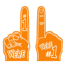 Giant Foam Finger "We're Number 1" – Cheerleading, School Spirit & Sports Events – Compatible with Standard Hand Sizes