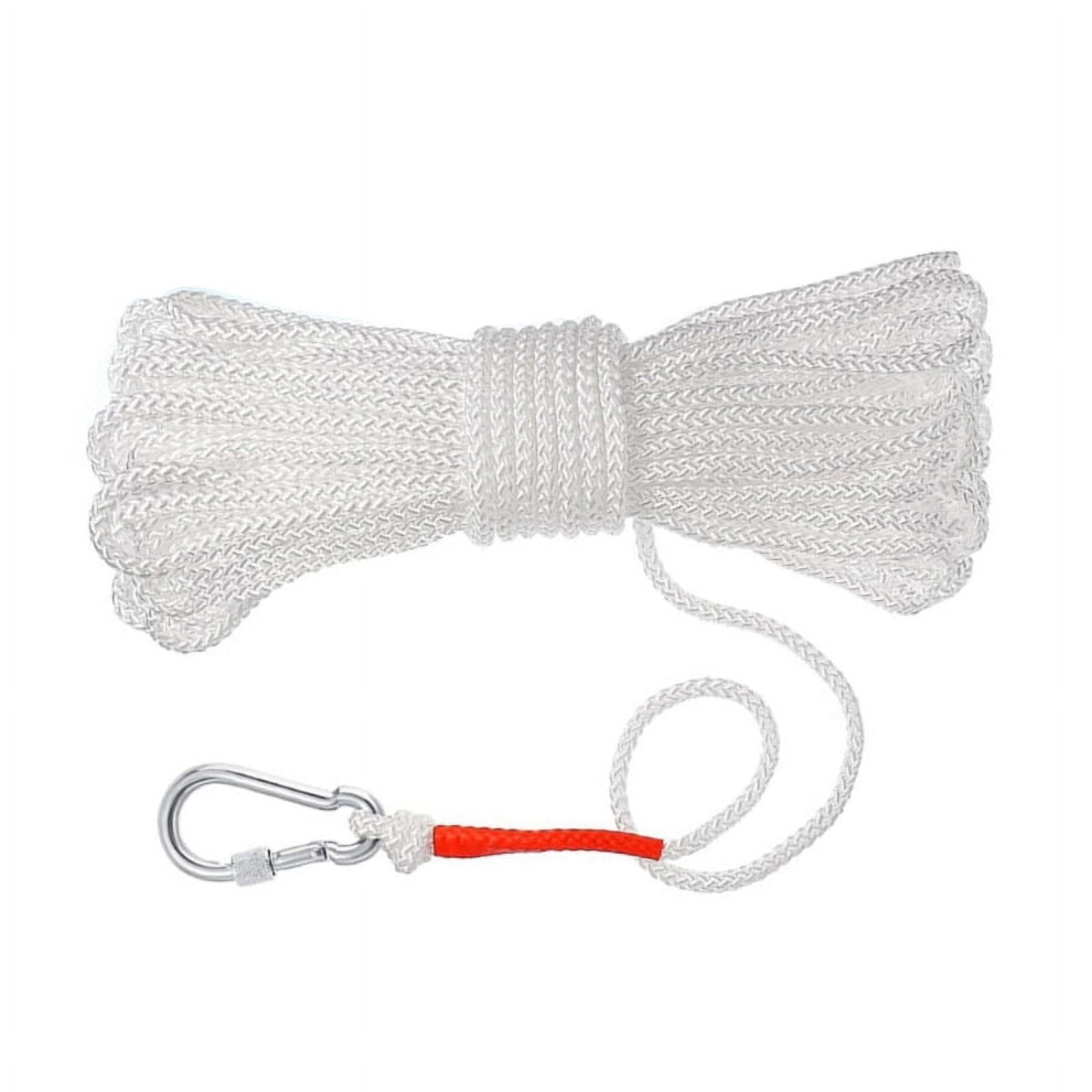 Hollow Life Rope Single Hook Fire Rescues Climbing Rope Braided Line, 49Ft Life Buoy Rope With Spring Hook For Ring Buoy 9448483351089
