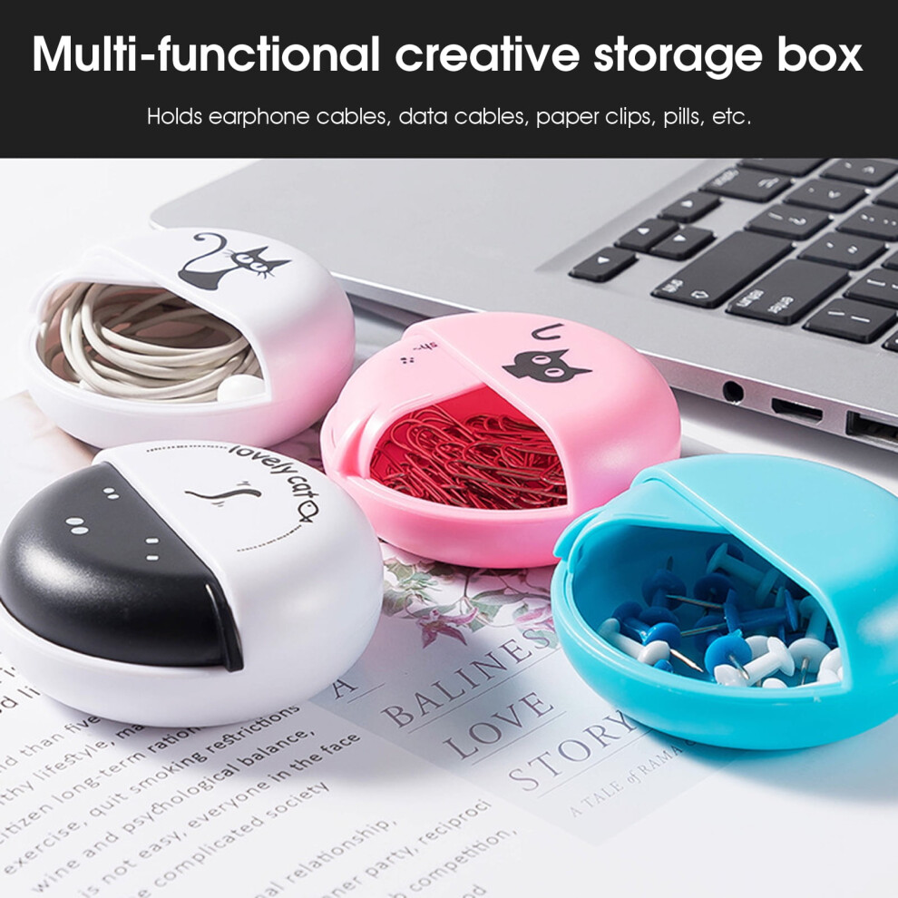 Earphone Storage Box Multifunctional Anti-Fall Mini Cartoon Wire Cable Rotating Carry Pouch Earphone Accessories,C 9479868457744