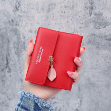 Korean Tri-fold Small Wallet with Money Clip and Card Holder