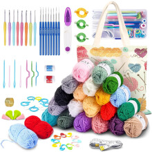 Crochet Kit for Beginners with Yarn and Hooks