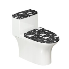 Holiday Cat Pattern 2-Piece Toilet Cover Set – Elastic Edge, Stretchy Fabric, Fits All Toilet Shapes