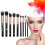 10 Piece Portable Makeup Brush Set for Foundation and Eye Shadow Application 1