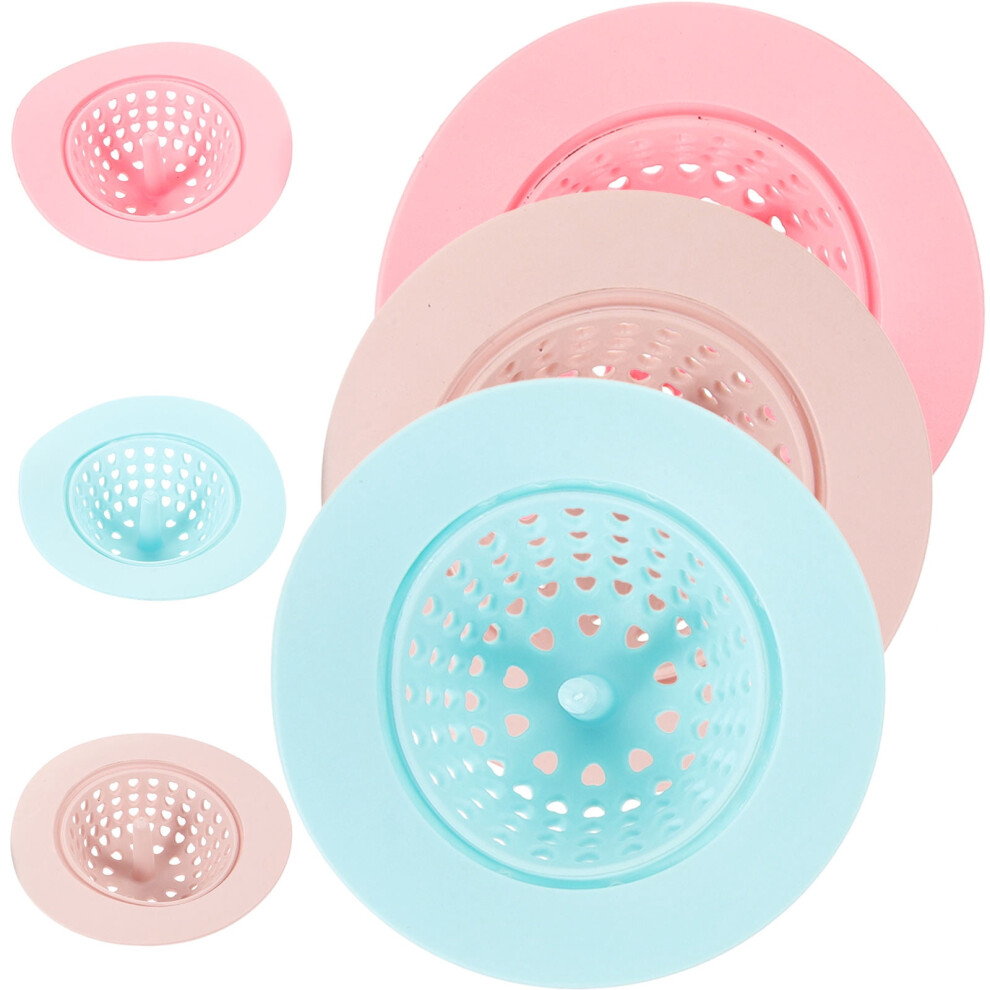 6Pcs Sink Strainer Silicone Assorted Color Square For Effective Drainage 9479868459427
