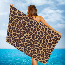 Cheetah Leopard Print Sand Free Beach Towel Absorbent Bath Towel Large Hand Towels for Swimming Bathroom Spa Pool