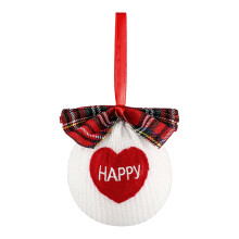 Knitted Sweater Christmas Ball with Fabric Bow, Decorative Christmas Tree Hanging Ornaments Party Supplies, White