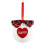 Knitted Christmas Sweater Ornament with Fabric Bow White 1