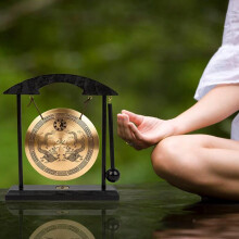 Brass Feng Shui Desktop Gong for Home or Office