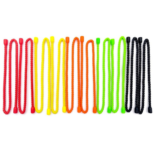 Conjunto de 10 abraçadeiras de silicone de 45 cm (18 polegadas) - abraçadeiras de torção reutilizáveis e flexíveis para agrupar e prender