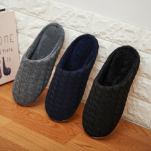 Women/Men Non-slip Warm Plush Slippers Soft Bottom Cotton Indoor Home Slippers
