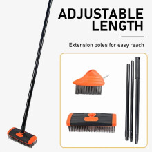 3-in-1 Gardening Brush Set, Versatile Cleaning Tool, Extendable Handle Brush, Strong Scrubbing Power, Ergonomic Grip for Patios and Driveways