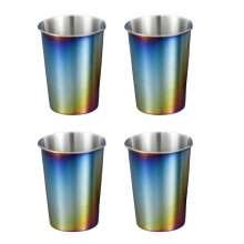 HONCLL 4 Pack Stainless Steel Cups Stackable Coffee Tumblers Metal Drinking Glasses