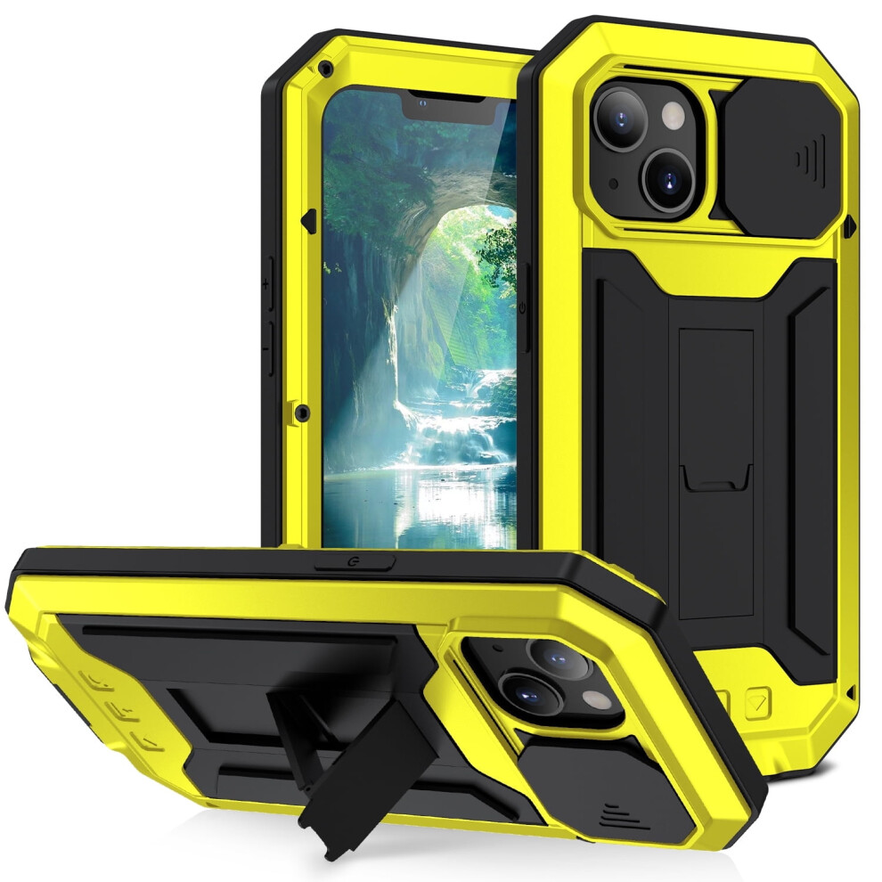 Compatible With Iphone 13 Case: Built-In Glass Screen Protector, Shockproof, Waterproof, Kickstand, Lens Protection Â Yellow 9028731699639
