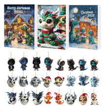 Advent Calendar 2025, Advent Calendars Christmas, 2025 Festive Calendar Cute Pandass Acrylic Decoration Holiday Gifts Box for Family Friend Christmas