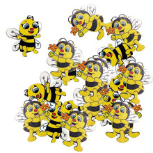 Wooden Bee Craft Embellishments Multicolor 20 Pack
