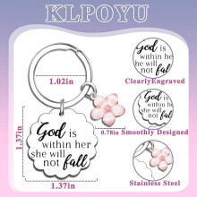 Stainless Steel Inspirational Keychain for Women 1pc