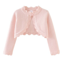 Cardigã de malha casual para meninas AWZXDE, aberto na frente, macio e confortável para uso diário, rosa, 6-7 anos.
