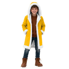 AWZXDE Winterfest-Cardigan für Jungen und Mädchen, Kapuzenjacke für Kinder, Feiertage, 2-13 Jahre, Gelb, 5-6 Jahre
