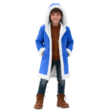 AWZXDE Winterfest-Cardigan für Jungen und Mädchen, Kapuzenjacke für Kinder, Festtagsjacke, Größe 2-13 Jahre, Blau, Größe 10-11 Jahre