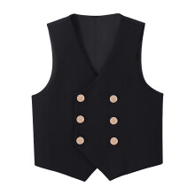 Colete infantil AWZXDE, modelo formal com 4 botões, para meninos e meninas, ideal para escola, jardim de infância e aulas, na cor preta, tamanho