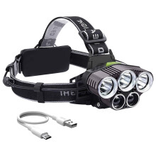 Big Savings karymi USB Rechargeable Outdoor Night Fishing 5LED Headlight Flashlight Work Light Limited Time Deal Camping Essentials Limited Time Deal