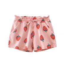 AWZXDE Toddler Girls Jogger Shorts For Girls Cute Print Casual Summer Shorts With Pockets Comfortable Elastic Waist Pink,12-18 Months