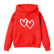 Sudadera con capucha informal de manga larga para niños y niñas de AWZXDE con estampado de letras, color rojo sandía, para niños de 7 a 8 años.