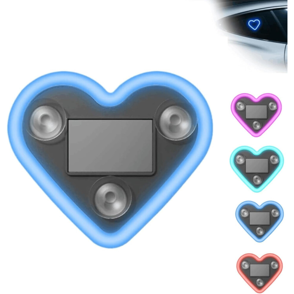 Solar Led Car Ambient Â Heart-Shaped Triangle Window 1Pc (Compatible With Most Vehicles) Light/Blue 9028731655949