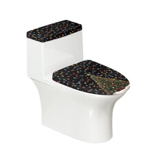 2-Piece Soft Toilet Lid & Tank Cover, Universal Fit, Compatible with Most Toilets, Christmas Lights Design